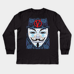 Vendetta Sugar Skull Kids Long Sleeve T-Shirt